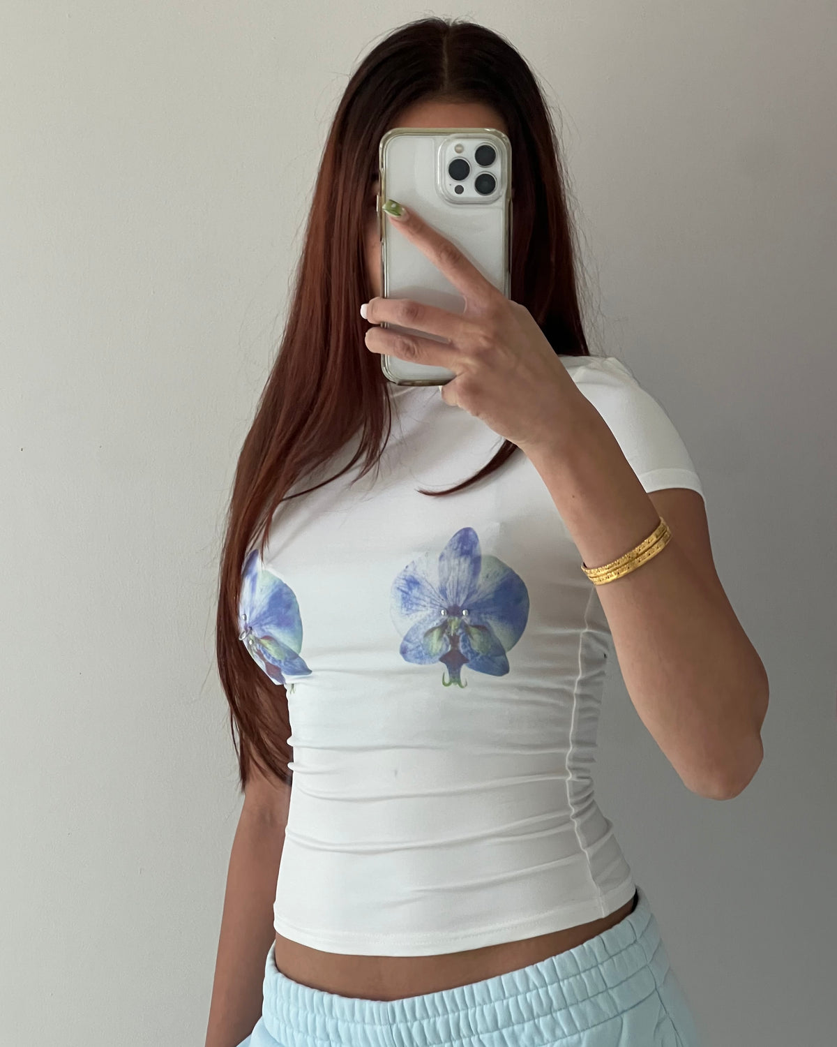 PIERCED ORCHID TOP