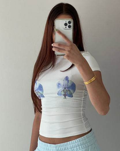 PIERCED ORCHID TOP
