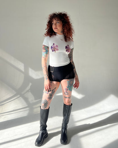 PIERCED ORCHID TOP