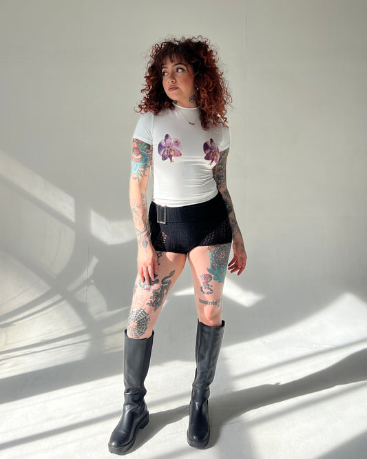 PIERCED ORCHID TOP