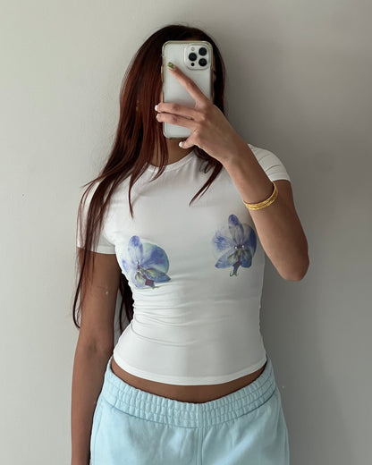 PIERCED ORCHID TOP
